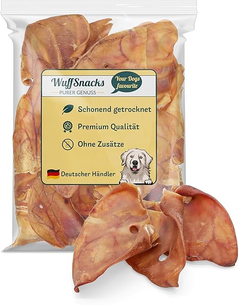 Pig Ears for Dogs | Pack of 25 | 100% Natural | Dried Pig Ears | Pig Ears | Barf Treats by WuffSnacks