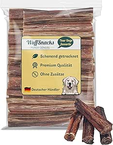 Ochsenziemer for Dogs, Pack of 5, 12 cm, Natural and High-Quality Ox Brick Pieces, Bully Sticks, Low Fat and Protein Rich Chew Items for Dental Care Wuffsnacks