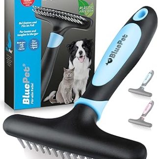 Bluepet® GlanzTanz Fur Detangler Comb, Comb for Long Hair Dogs, Cats & Horses - Dog Brush / Cat Brush Removes Knots, Undercoat & Tangles + Massage