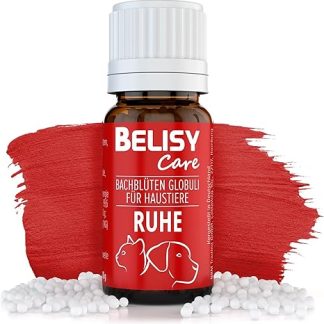 Belisy Bach Flower Globules for Dogs and Cats - Soothing Against Anxiety and Stress - Original Mix According to Dr. Bach - Emergency Globules for Soothing Pets - Alcohol Free - 10 g
