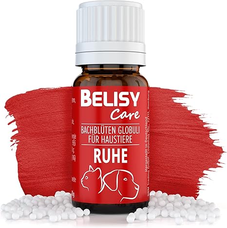 Belisy Bach Flower Globules for Dogs and Cats - Soothing Against Anxiety and Stress - Original Mix According to Dr. Bach - Emergency Globules for Soothing Pets - Alcohol Free - 10 g