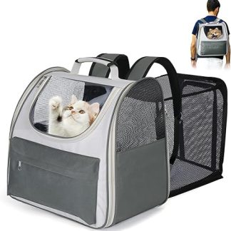 Petcozife Expandable Cat Backpack Dog Backpack Cat Bag Foldable Pet Backpack for Large Cats & Small Dogs up to 8 kg, Cat Backpack for Transport/Travel/Camping
