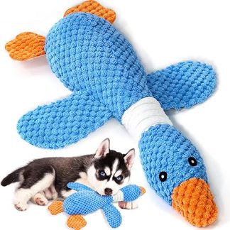 Vitscan Upgraded Dog Toy Goose for Aggressive Chewers Small Medium Large Breed Squeaky Plush Toy Puppy Chew Duck Interactive