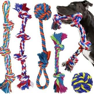 GaiusiKaisa 5 x XXL Dog Toy Rope for Large and Medium Dogs - Robust Rope Dog Toy for Aggressive Chewers - Almost Indestructible - Dog Toy Ball - Tug of War Rope Ball for Chewing