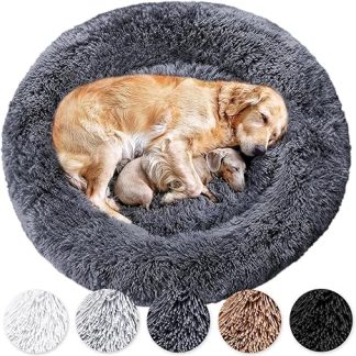 Wolke 7 Dog Bed — The Original — Washable (M, 80 cm, Dark Grey) Dog Cushion, Dog Basket, Fluffy Dog Bed for Large, Medium and Small Dogs