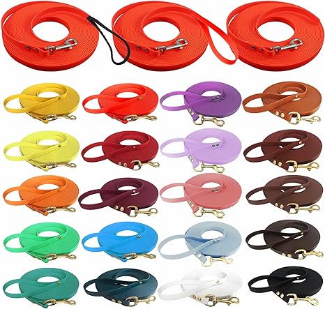 bio-leine Lightweight Biothane Recall Lead 16 mm 1-30 m - with/without Hand Loop for Dogs up to 35 kg | 30 Colours, Dirt- and Water-Repellent Dog Lead I Individually Adjustable