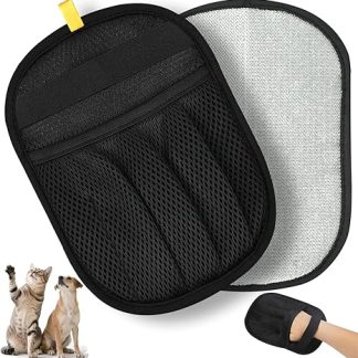 Keyoung Pack of 2 Reusable Pet Hair Removal Gloves for Cats and Dogs, Thickened Electrostatic Pet Hair Remover Glove, Cat Hair Remover, Fur Magnet for Small Large Dogs