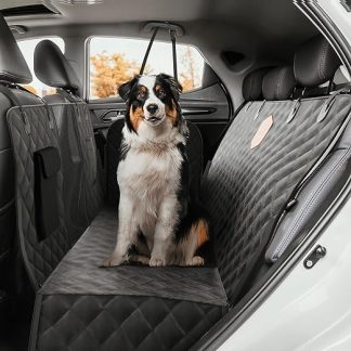 Rudelkönig Dog Blanket Car Rear Seat – Water-Repellent Car Cover for Dogs with Side Protection and Viewing Window – Scratch-Resistant Car Seat Cover Dog Back Seat