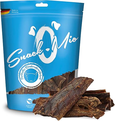 SnackOMio Premium Dog Snack, Delicate Beef Jerky, Grain-Free, Pack of 1 (1 x 600 g)