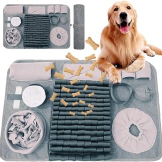Dog Sniffing Rug, Washable Training Mat, Feeding Mat, Sniffing Rug for Dogs, Smells, Training Mat Against Boredom and Stimulation, Slow Feeding Mat for Puppies (66 x 42 cm)