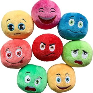 TONGKTAI Dog Toy, 8 Pieces Squeaky Toy, Soft Stuffed Plush Balls, Dog Ball, Chew Toy, Interactive Fetch Game for Puppies, Small, Medium Pets, Dog