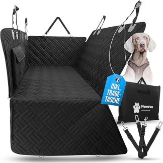 PfotenPass Dog Blanket Car Rear Seat Solid Floor [Waterproof & Scratch-Resistant] Car Seat Cover Dog with Hard Underside Non-Slip Includes Carry Bag + Straps, Back Seat, Protection, Car Blanket
