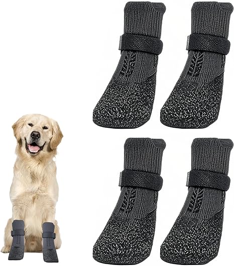 Dog Socks Non-Slip Non-Slip Socks Dog Waterproof Dog Socks Paw Protection Dog Natural Latin with Velcro Fastening Breathable Mesh Knitting for Indoor Outdoor Use