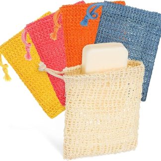 Soap Bag Scrub Dryer Vent Cleaning Set Mesh Bag for Soap Dish Bags for Soap Soap Rope Small Dish Drying Rack Exfoliating Bag Dispenser Pack of 10