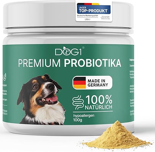 DOG1 Probiotic Powder for Dogs - Made in Germany - Supports Intestinal Flora & Digestion - Probiotics Dog for Diarrhoea - Prebiotics & Intestinal Treatment Powder - Developed by Veterinarians - 100 g