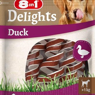 8in1 Delights Duck Chew Spirals - Healthy Chew Snack for Dogs, Premium Duck Meat Wrapped in Beef Hide, Pack of 6