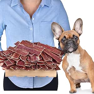 Beef Chew Snacks for Dogs 12 cm 1 kg (approx. 55-65 Pieces) Natural Beef Treats Single Protein Without Rawhide Protein Rich Flat Strips of Beef Hull