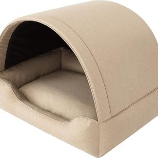 Dog Bed, Fabric Dog House, Cat Cave, Dog Basket, Dog Bed, Sleeping Places, Furniture for Animals, Dog Sofa, Beige, XL: 82 x 58 cm