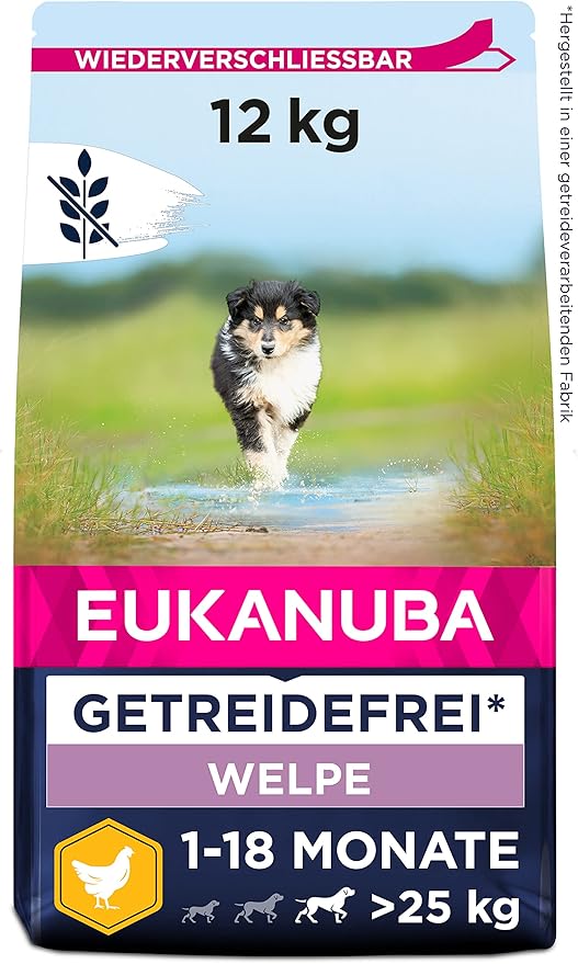 Eukanuba Puppy Food Grain-Free with Chicken for Large Breeds - Dry Food without Grain for Junior Dogs, 12 kg