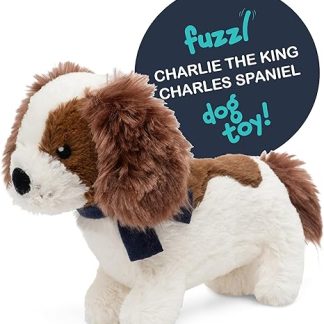 Fuzzl Charlie the King Charles Spaniel Plush Dog and Puppy Toy - Interactive Dog Toy with Squeaker and Durable Stitching for Small and Large Dogs Squeaky Dog Toy