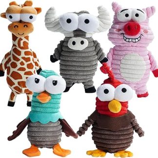 Nocciola Squeaky Toy for Dogs, 5 Funny Weird Squeaky Sounds for Different Animals, Durable Plush Dog Toys to Keep Them Busy, Puppy Toys for Small, Medium