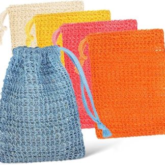 VALICLUD Pack of 10 Soap Bags Made of Cotton Linen for Hanging Soap Saving Bags with Drawstring for Exfoliating and Scrubbing Soap Bags for Solid Soap and Soap Pieces in Bags for Shower