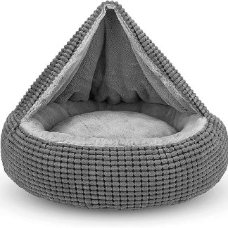 JOEJOY Dog Bed, Medium Dogs, Round Cat Bed with Blanket, Dog Basket, Washable, Fluffy, Dog Beds for Cats and Small Medium Dogs, 66 x 66 x 15 cm