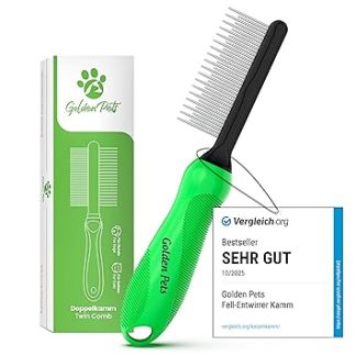 Test Resources Very Good Fur Detangler Comb I Dog Brush & Cat Brush Medium to Long Hair Suitable for Small - Large Animals I Easy Cleaning I + New E-Book