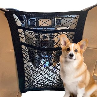 3-Layer Car Net Organiser, Universal Car Back Seat Net, Barrier for Dogs, Car Pet Barrier Net, Car Net Car Travel Accessories, Multifunctional Driver Storage for SUVs and Trucks