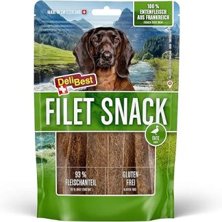 DeliBest Duck Meat Fillet Snack I Dog Snacks Grain-Free I Dog Treats as Varietal Protein and Energy Source I Dog Snack with High Meat Content I 90 g