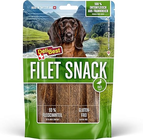 DeliBest Duck Meat Fillet Snack I Dog Snacks Grain-Free I Dog Treats as Varietal Protein and Energy Source I Dog Snack with High Meat Content I 90 g