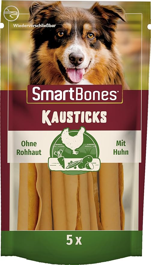 SmartBones Chew Sticks - Dog Snack with Chicken and Vegetables, Soft Texture Chew Sticks, No Rawhide - Pack of 5