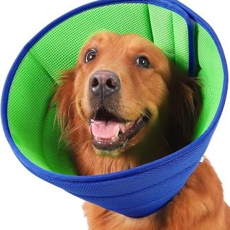 Soft Dog Collar Lick Protection, Breathable Collar for Dogs, Adjustable Protective Collar, Lick Protection Dog, Lightweight Collar Size 6, Blue