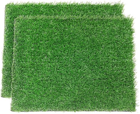 Pack of 2 Artificial Grass Dog Toilet Balcony Dog Toilet Replace Lawn Puppy Toilet Reusable Training Pee Pads for Small Large Older Dogs
