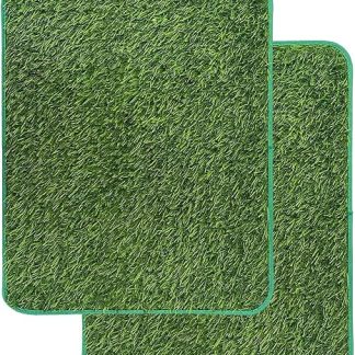 Pack of 2 Artificial Grass Dog Toilet Balcony, Dog Toilet Replacement Lawn Washable Puppy Toilet Lawn Rug Puppy Rain Mat Lawn Training Pee Pads for Small Dogs (58.5 x 46 cm)