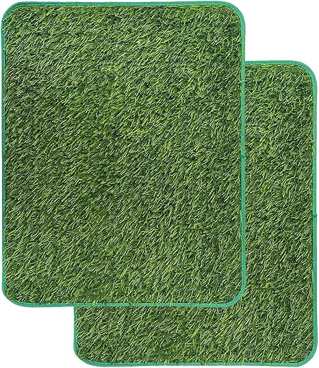 Pack of 2 Artificial Grass Dog Toilet Balcony, Dog Toilet Replacement Lawn Washable Puppy Toilet Lawn Rug Puppy Rain Mat Lawn Training Pee Pads for Small Dogs (58.5 x 46 cm)