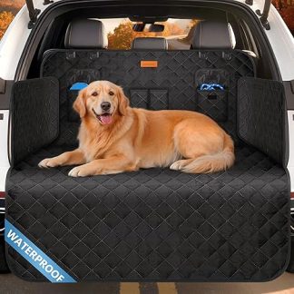 Looxmeer Car Boot Protector Dog with Side and Boot Sill Protection - Universal Dog Blanket Car Boot with Bag - Waterproof & Easy Care & Scratch-Resistant, Boot Protection Mat Dogs