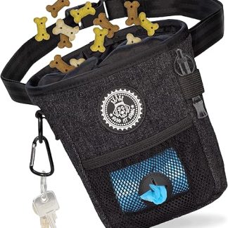HUND IST KÖNIG Treat Bag for Dog Training - Robust Dog Food Bag, Compact & Functional - Dog Training Food Bag for Quick Reward - with Waste Bag Dispenser & Training Ebook