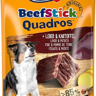 Vitakraft Beef Stick Quadros Dog Snack, Meaty Morsels, 70 g, Liver & Potato