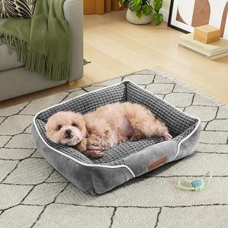 YITAHOME Dog Bed for Dogs Small Size, Dog Cushion, Dog Beds, 51 x 48 cm, Non-Slip Underside, Dog Sofa, Grey
