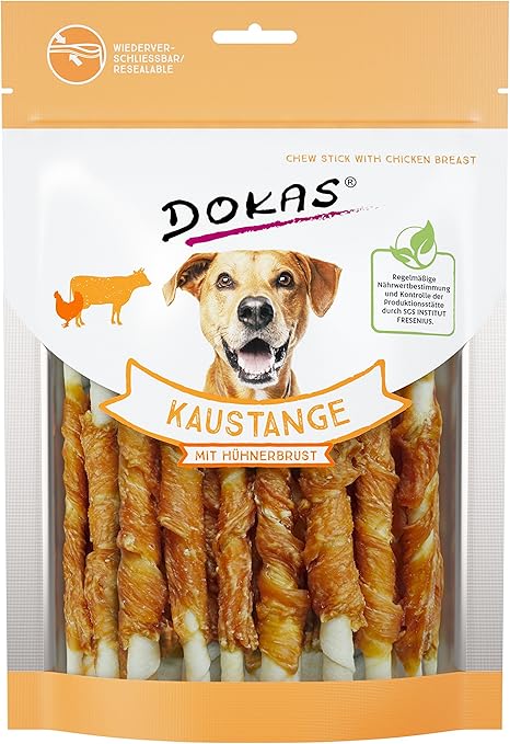 Dokas Dog Snack Chew Bar with Chicken Breast 200 g Pack of 9