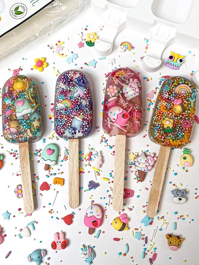 Make Your Own Soap Children, 8 x Soap on a Handle, For More Fun Washing Hands, Experiments for Children from 6 Years for Boys and Girls, Made in Germany, Creative Soap Making Yourself (Small)