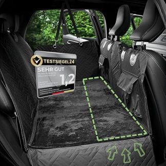 Fellgefährten Dog Blanket Car Rear Seat - Innovative Car Seat Cover with Fixed Base for Back Seat Extension - Universal Fit - Removable, Cosy Blanket for Dogs