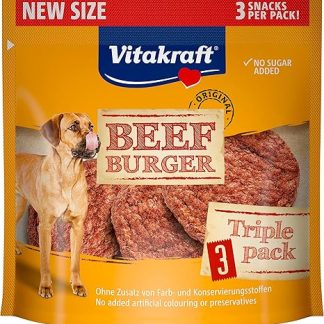 Vitakraft Beef Burger, Dog Treats, for in Between and on the Go, No Added Sugar (1 x 27 g)