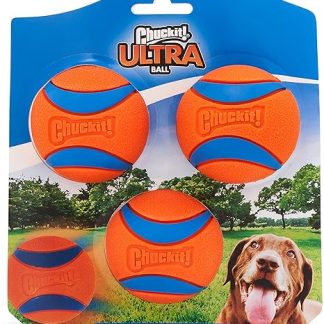 ChuckIt! Ultra Ball Dog Toy Ball Durable Rubber High Bounce Floating Chuck It Launcher Compatible Toy Balls for Dogs 3 Pack Medium
