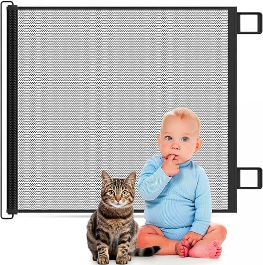 Stair Safety Gate, Extendable, No Drilling, 150 cm x 78 cm Height, Door Gate, Barrier Gate, Extendable for Baby, Cats, Dogs, Extendable Safety Gate for Stairs, Door, Corridor, Indoor, Outdoor,
