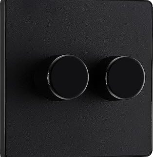 BG Electrical PCDMB82B 200W Smart Screwless Faceplate Evolve Smart Double Wall Dimmer Switch