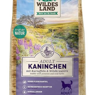 Wildes Land - No. 4 Rabbit - 12 kg - With Potatoes And Wild Herbs - Gluten Free - Dry Food For Dogs - High Meat Content - High Compatibility