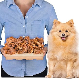 Pig Ear Centre Chew Snacks for Dogs 1 kg (approx. 26-30 Pieces) Natural & Air Dried Grain Free Long-Lasting Chewing Fun Monoprotein Snack