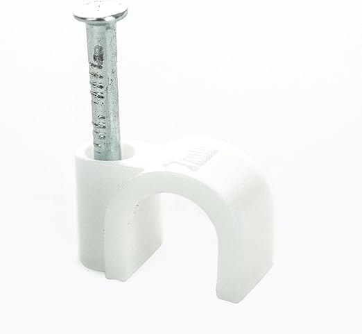 BG Electrical CCR7/50-BG Round 7mm Cable Clips, White